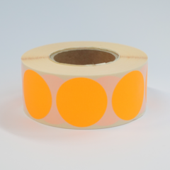 35 mm rond mat fluor oranje papier