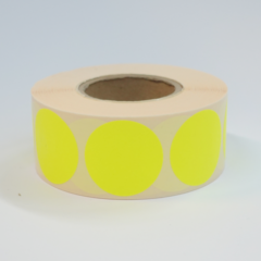 35 mm rond mat fluor geel papier