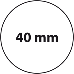 40 mm rond (max. 5 regels)