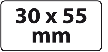 30 x 55 mm (max. 5 regels)