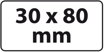 30 x 80 mm (max. 5 regels)