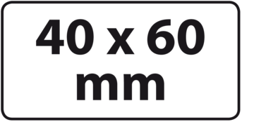 40 x 60 mm (max. 6 regels)