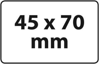 45 x 70 mm (max. 6 regels)