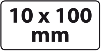 10 x 100 mm (max. 3 regels)