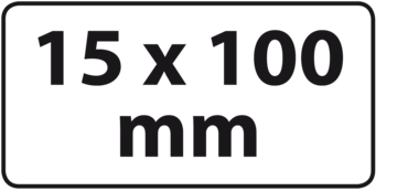 15 x 100 mm (max. 3 regels)