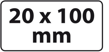 20 x 100 mm (max. 3 regels)