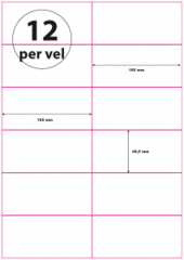 Geperforeerd Papier (A4) 105 x 49,5 mm 12 per vel