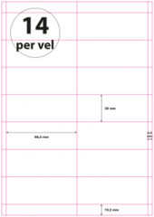 Geperforeerd Papier (A4) 98,5 x 38 mm 14 per vel