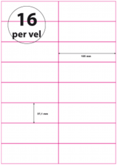 Geperforeerd Papier (A4) 105 x 37,1 mm 16 per vel, WIT, GEEL, ORANJE of GROEN