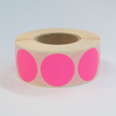 35 mm rond mat fluor roze papier