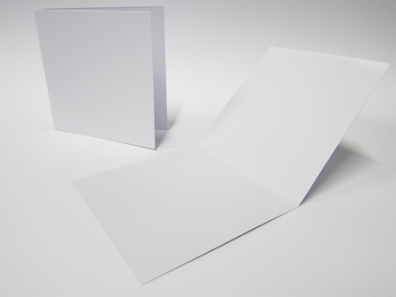 250 ex. Blanco Kaarten 4 pag. 13x13cm Mat Wit