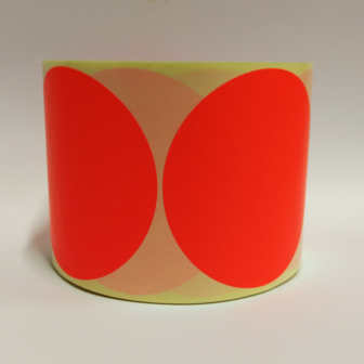 10.000 ex. 100 mm rond Fluor Rood