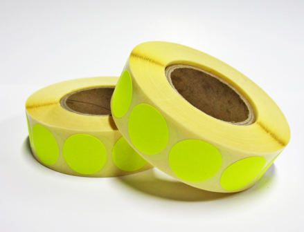 10.000 ex. 25 mm rond Fluor Geel