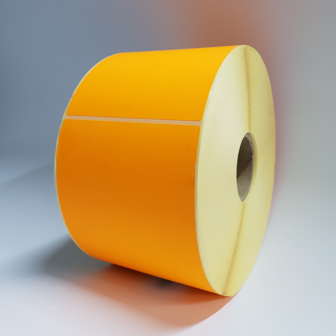 1.000 stickers op rol Fluor Oranje 100 x 150 mm
