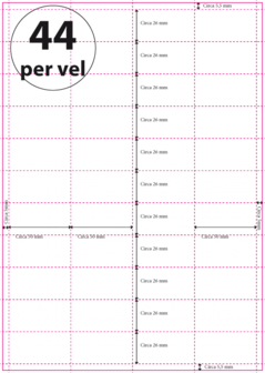 500 vel***A4 Geperforeerd 50 x 26 mm 44 per vel