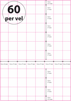 200 vel***A4 Geperforeerd 27 x 27 mm 60 per vel 160 grams/m2