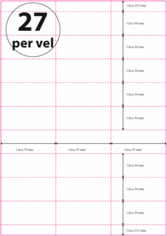 300 vel***A4 Geperforeerd 70 x 30 mm 27 per vel