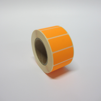 1.000 stickers op rol 20 x 40 mm Fluor Oranje
