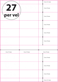 750 vel***A4 Geperforeerd 70 x 30 mm 27 per vel