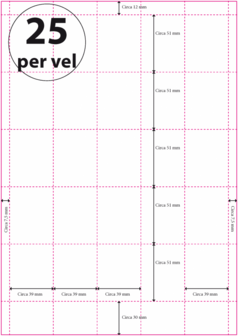 4.000 vel***A4 Geperforeerd 39 x 51 mm 25 per vel 160 grams/m2 WIT