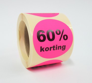 60% korting retail stickers