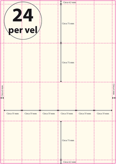 schapkaartjes 33x71mm 24 per vel A4