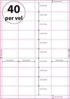 Schapkaartjes (A4) 50 x 28 mm 40 per vel WIT 160 grams/m2