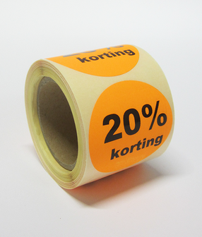 kortings stickers op rol