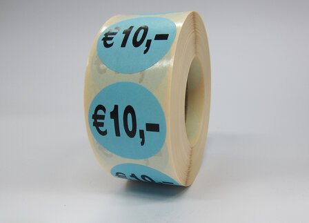 10 euro prijs sticker 35 mm rond