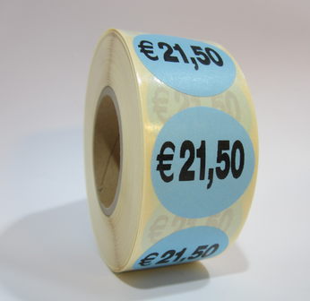 21,50&quot; prijs stickers op rol 35 mm rond