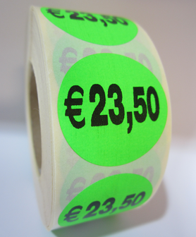 &euro;23,50&quot; prijs stickers op rol 35 mm rond