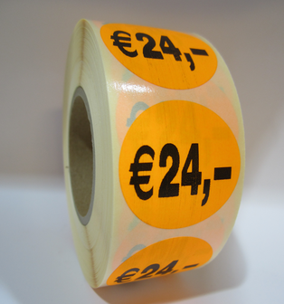 &euro;24,00&quot; prijs stickers op rol 35 mm rond