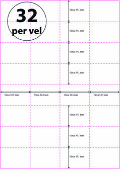 Geperforeerd Papier (A4) 37,1x 52,5 mm (A9) 32 per vel