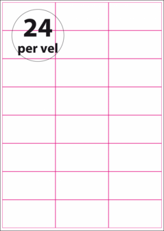 3.000 vel***A4 Geperforeerd 70 x 37,1 mm 24 per vel