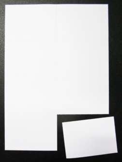 800 vel***A4 Geperforeerd 74,25 x 105 mm (A7) 8 per vel 160 grams/m2 Wit