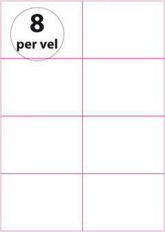 800 vel***A4 Geperforeerd 74,25 x 105 mm (A7) 8 per vel 160 grams/m2 Wit