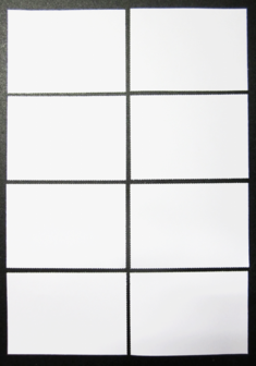 800 vel***A4 Geperforeerd 74,25 x 105 mm (A7) 8 per vel 160 grams/m2 Wit