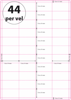 Schapkaartjres - Geperforeerd Papier (A4) 50 x 26 mm 44 per vel