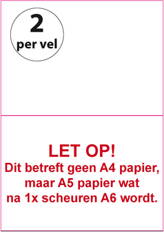 A5 Geperforeerd 10,5 x 14,8 cm (A6) 2 per vel