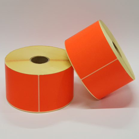 1.000 stickers op rol Fluor Rood 100 x 150 mm