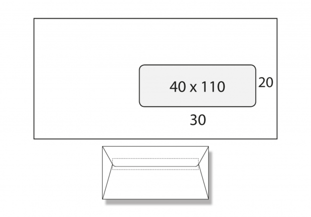 Envelop C5/6,114x229mm met venster rechts 2 - drukwerkaanbieding