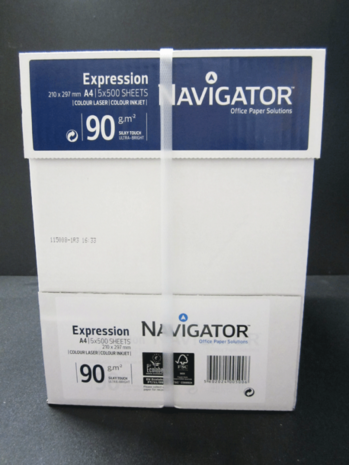5.000 vel Blanco A4 Papier 90 grams (Navigator Expression) (2 doos à 5 pak)