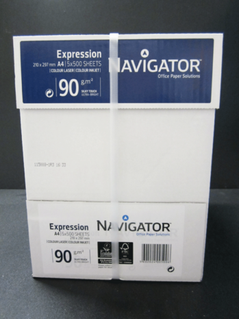 10.000 vel Blanco A4 Papier 90 grams (Navigator Expression) (4 doos à 5 pak)