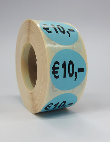 10 euro prijs sticker of prijs etiket op rol