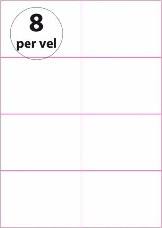 800 vel***A4 Geperforeerd 74,25 x 105 mm (A7) 8 per vel 160 grams/m2 Wit